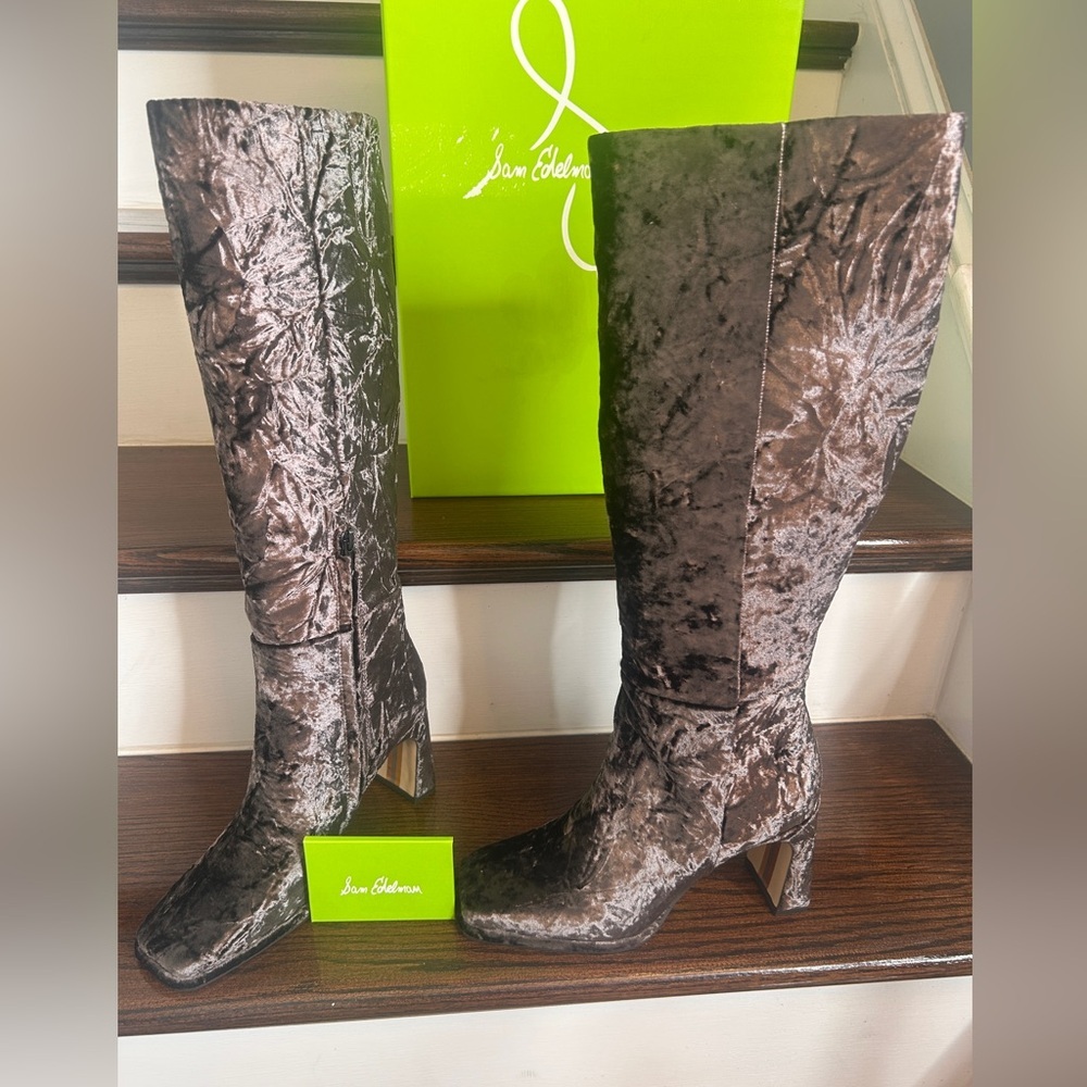 Women’s Sam Edelman Boots, Isabel Knee High Boots, Velvet, Sz. 7 1/2 M - Picture 5 of 12